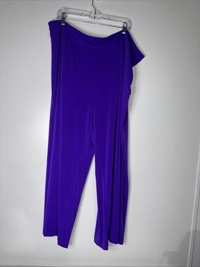 Bob Mackie Purple Wide-Leg Jumpsuit Pants